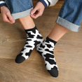 thumbnail image 3 of Rateoe Milk Cow Pattern Quarter Crew Socks,Toe Seamed Ankle Socks,Cotton Cushioned Breathable Athletic Crew Sports Socks, 3 of 7