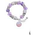 thumbnail image 2 of Delight Jewelry Silvertone Domed Multi Color DA Purple Butterfly Bead Charm Bracelet, 7"+1" Extender, 2 of 5