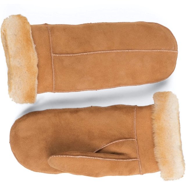 Mitaines en Cuir de Mouton Premium pour Femmes Tan Grand