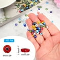 thumbnail image 2 of Cuentas planas de ojo malvado Uxcell de 6mm, 100 piezas de cuentas de encanto de ojo turco en forma redonda para pulseras y collares de arte DIY, Rojo, 2 of 6