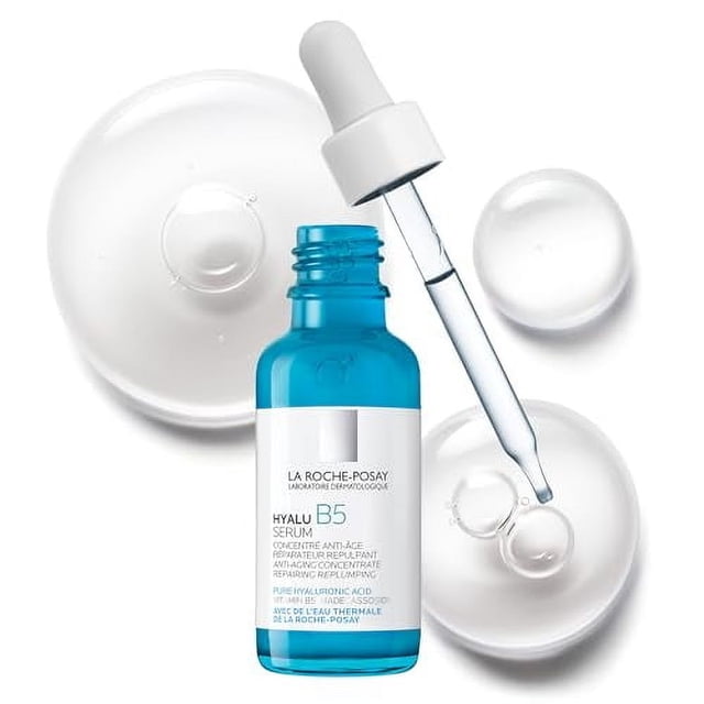 1,06 Onzas Sérum de ácido hialurónico puro Hyalu B5 para rostro, con vitamina B5 + ácido hialurónico + madecassósido, sérum hidratante que hincha visiblemente la piel