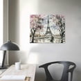 thumbnail image 4 of JEUXUS Visual Art Deco Pink Abstract Paris Canvas Painting Printed Wall Art Romantic Couple Cherry Blossom Canvas Painting Posters And Prints Wall Art Pictures for Living Room Bedroom Decor, 4 of 5