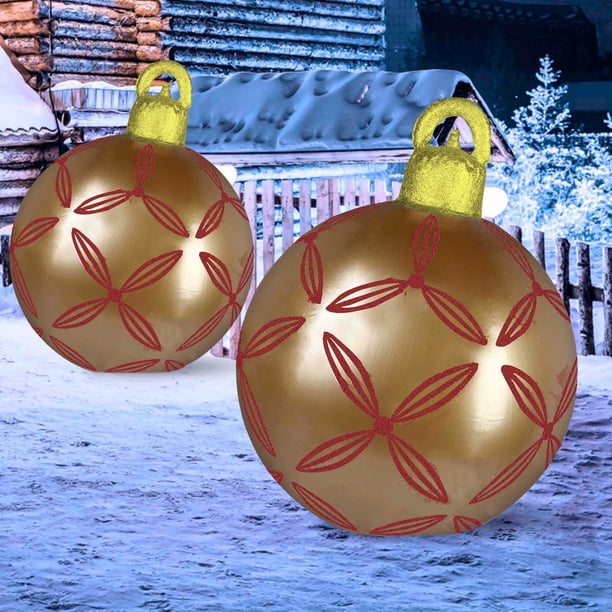 ¡Ganga del Día!, Bola de decoración navideña de 60 cm, bola inflable navideña para exteriores, bola navideña inflable de PVC, decoraciones para árboles de Navidad Akmoler