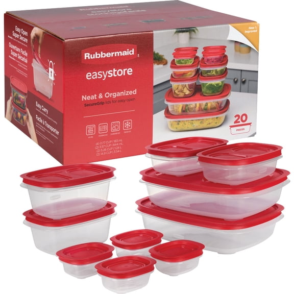 Rubbermaid 1779217 Food Storage Container Set With Lid, 24 Piece — Home & Garage Storage, Stackable Design