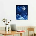 thumbnail image 2 of Autua Night Sky Stars Full Moon Canvas Prints Wall Art Decor 12x16 in, 2 of 5