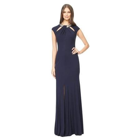 David Meister Gowns - David Meister Embellished Cutout Jersey Evening Gown Dress