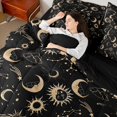 thumbnail image 5 of Homewish Sun Moon Twin Bedding, Horoscope Astrology Bedding Comforter Set, Black Gold, Black Reversible 7 Pieces, 5 of 7