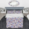 thumbnail image 3 of Designart 'Purple Blue and White in Vintage Flower' Traditional Duvet Cover Set, 3 of 4