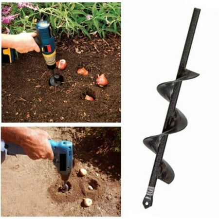 Small Auger Bit KKmoon Household Professional Garden Auger Spiral Drill Bit Drilling Tool Accessories for Planting Bedding Bulbs Seedlings ()