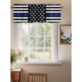 thumbnail image 2 of Blue Line American Flag Valances for Windows White Black Stripes Vintage Rod Pocket Curtains Valance Short Window Treatment Drapes for Living Room, Bedroom Bathroom 60"&nbsp;W x 18" L, 2 of 5