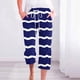 thumbnail image 4 of Pantalones Casuales de Mujer de Impresión Floral Cintura Elástica Suelta, Pantalones de Pierna Ancha Recta con Bolsillos, 4 of 5