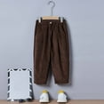 thumbnail image 5 of SonxaHe Toddler Boy Corduroy Pants Elastic Waist Straight Leg Trousers Classic Cozy Soft School Play Spring Pants Brown,Size 2-3 Y, 5 of 5