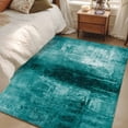 thumbnail image 4 of Teal Area Rug 4x6 FT, Non Slip Kids Room Carpet, Retro Oil Painting Modern Abstract Art Aesthetics Washable Soft Floor Carpet Non-Shedding Throw Rug for Dorm Kitchen Study Room Home Office Bedside, 4 of 9
