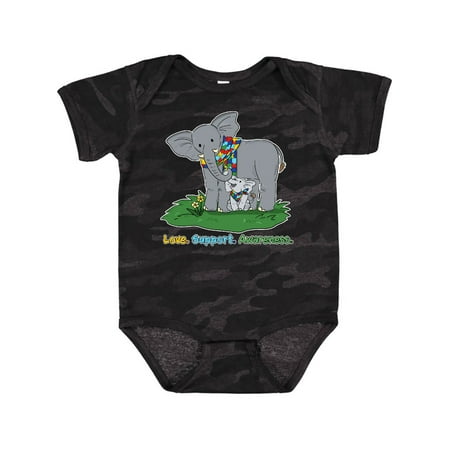 

Inktastic Autism Love Support Awareness Elephants Boys or Girls Baby Bodysuit