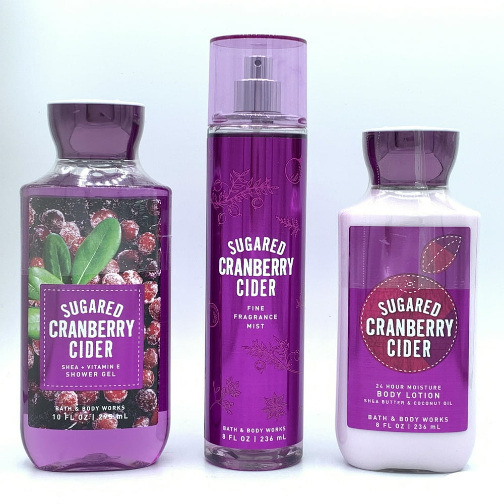 Bath & Body Works Sugared Cranberry Cider Body Lotion, Fine Mist, and