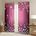 thumbnail image 6 of Feelyou Chic Bling Diamond Black Out Curtains, Princess Pink Sequin Print Curtains Pack of 2 (42x63 Each), Modern Fashion Bedroom Curtains, Blackout Curtains Home Decor, 6 of 6