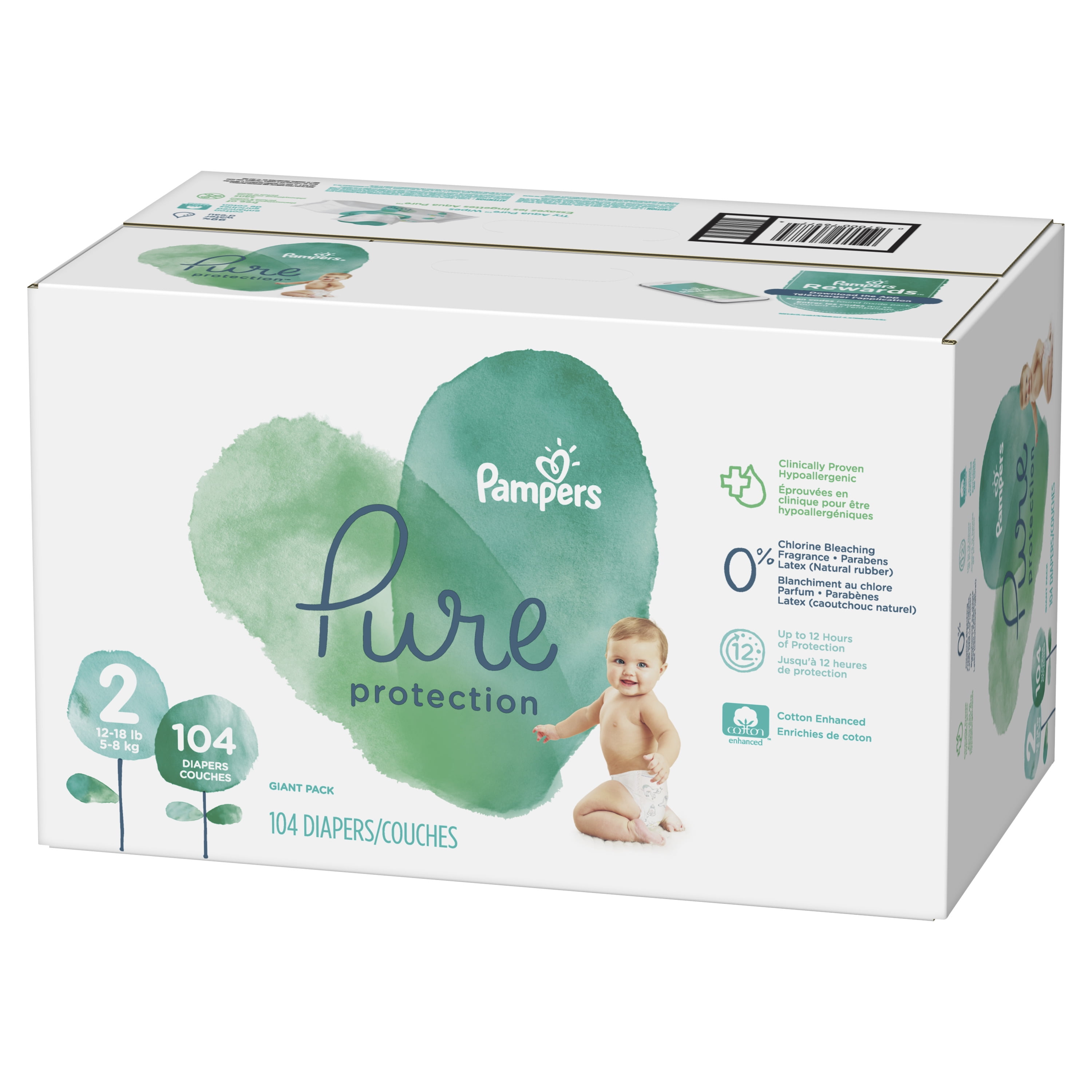 [Buy 2, Get 15 Gift Card] Pampers Pure Protection Diapers, Size 2, 104