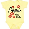 thumbnail image 3 of Inktastic Mimi Was Here Red Kisses Boys or Girls Baby Bodysuit, 3 of 5