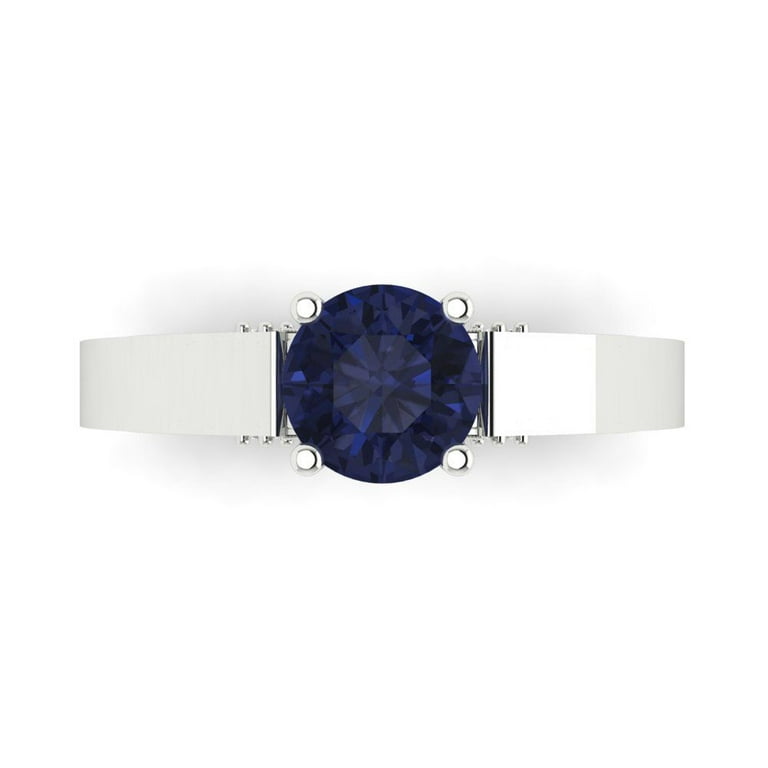 ブルーサファイア1.06ct Blue Sapphire 1.06 ct Brilliant Round Cut VVS1 Blue Sapphire 14k White