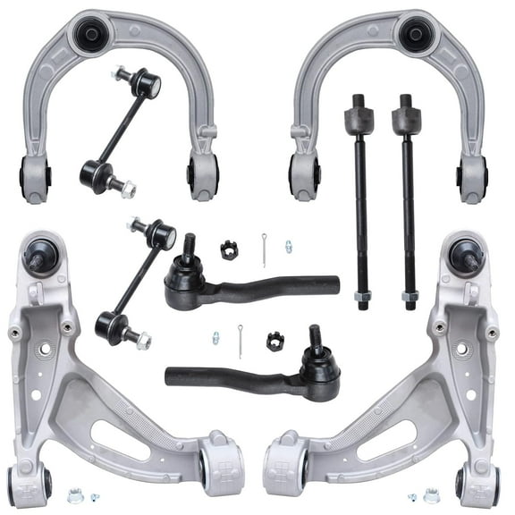 Detroit Axle - RWD Front End Suspension Kit for 2003-2007 Cadillac CTS, Upper Lower Control Arms w/Ball Joints Tie Rods Sway Bar Links 2004 2005 2006 Replacement