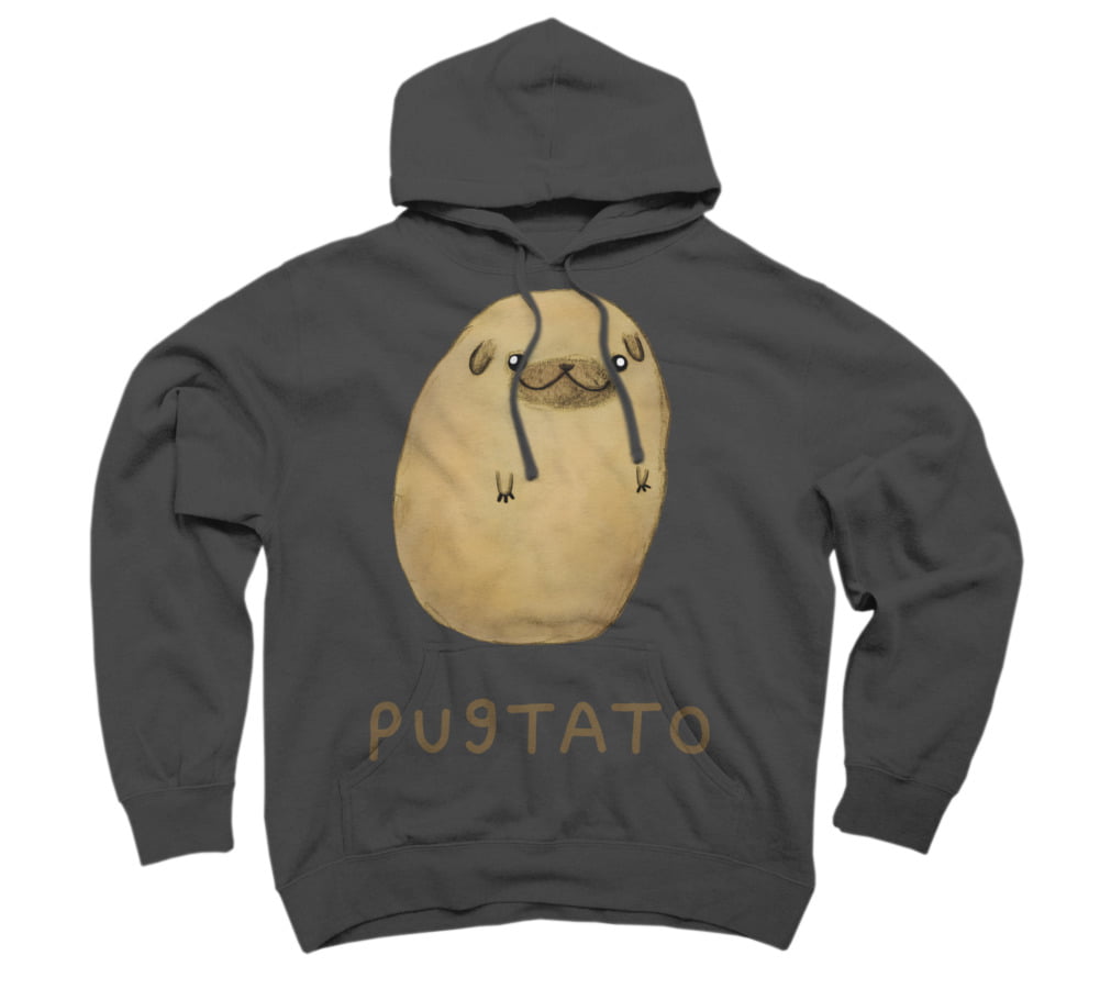 Design By Humans Pugtato Mens Graphic Pullover Hoodie 