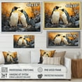thumbnail image 4 of Designart "Journey of Geometric Penguins in Multicolor II" Animals Floater Framed Wall Art Living Room, 4 of 7