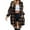 #0217-Brown, variant on Ailaofu Women's Button Down Flannel Shirts Plaid Shacket Long Sleeve Collared Long Jacket Coats