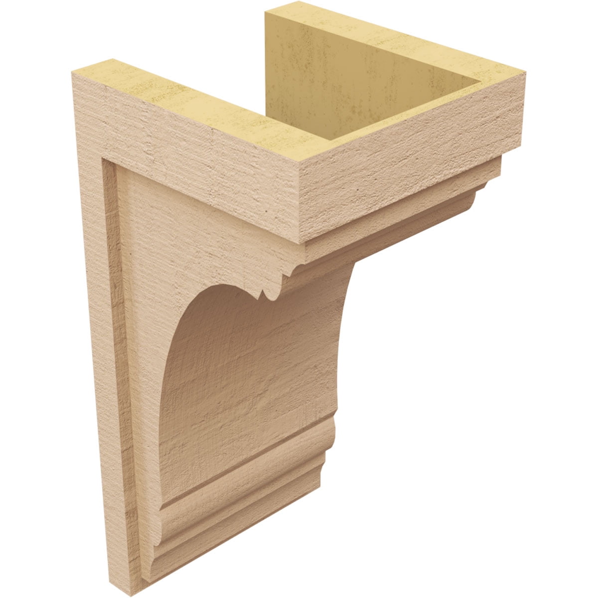 9"W x 9"D x 18"H Wide Warren Rough Cedar Woodgrain TimberThane Corbel, Primed Tan