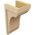 thumbnail image 5 of 9"W x 9"D x 18"H Wide Warren Rough Cedar Woodgrain TimberThane Corbel, Primed Tan, 5 of 6