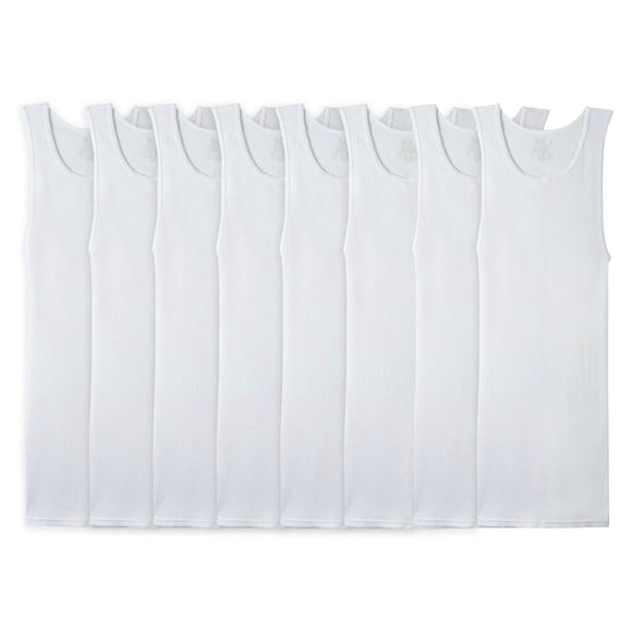 Camiseta Fruit of the Loom para Hombre, Interior Atlética Super Value Blanca Talla CH 8 Piezas