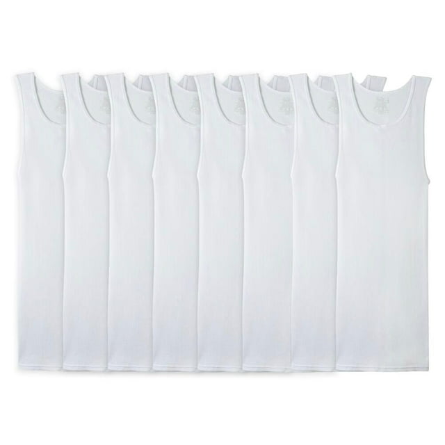 Camiseta Fruit of the Loom para Hombre, Interior Atlética Super Value Blanca Talla CH 8 Piezas