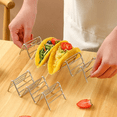 thumbnail image 4 of Djiypn Taco Holders 1Pack ,Stainless Steel Taco Shell Holder Stand, Taco Tray Plates for Taco Bar Gifts Accessories,Holds 4 Tacos Each,Oven, Dishware and Grill Safe for Baking, 4 of 7