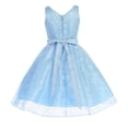 thumbnail image 2 of Big Girl Sleeveless Floral Lace Rhinestones First Communion Flower Girl Dress (G35G93) White 14, 2 of 2