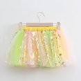thumbnail image 3 of Eltusu Girls Mesh Skirts , Tutu Skirts Performance Elastic Waistband Party Mini Skirts Green Size 5-6 T, 3 of 4
