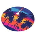 thumbnail image 2 of Kll 30" Christmas Tree Skirt Beach With Palm Trees Xmas Tree Skirts Mat For New Year Xmas Holiday Party Indoor Outdoor Home Decoration, 2 of 9
