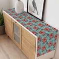 thumbnail image 4 of Teal Red Boho Floral Table Runner - 120 Inch Long, Kitchen Dining Table Runner Dresser Scarves, Vintage Southwestern Ethnic Tribe Farmhouse Decor for Coffee Tables Wedding Party Banquet, 4 of 8