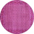 thumbnail image 1 of Ahgly Company Indoor Round Abstract Pink Contemporary Area Rugs, 4' Round, 1 of 4
