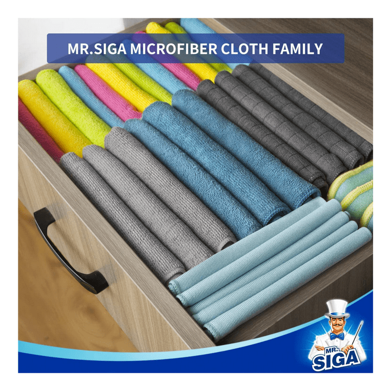 MR.SIGA Microfiber Cleaning Cloth Pack of 12 Size:12.6 x 12.6