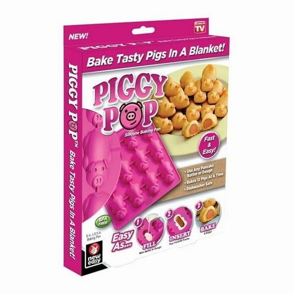 Piggy Pop, Pigs-in-A Blanket Silicone Baking Pan, As Seen on TV