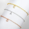 thumbnail image 2 of Personalized Planet Women's CZ Initial Charm Paperclip Chain Bracelet, 2 of 2