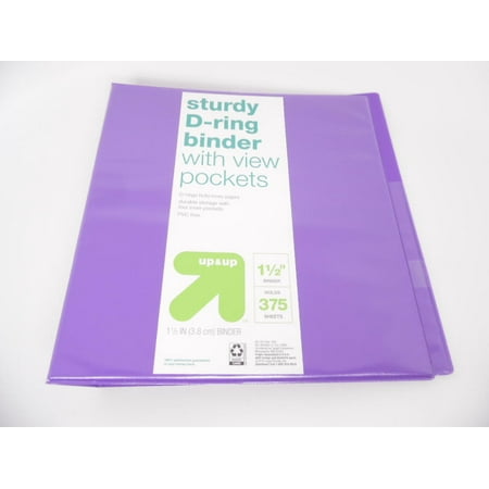 Up&Up 370 Sheet 1½  3-Ring Sturdy D-Ring Binder Purple