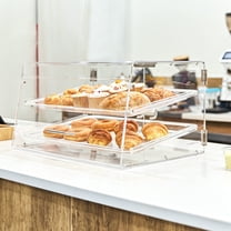 Winco 3-Tier Acrylic Pastry Display Case – Countertop Bakery Cabinet With Rear Doors