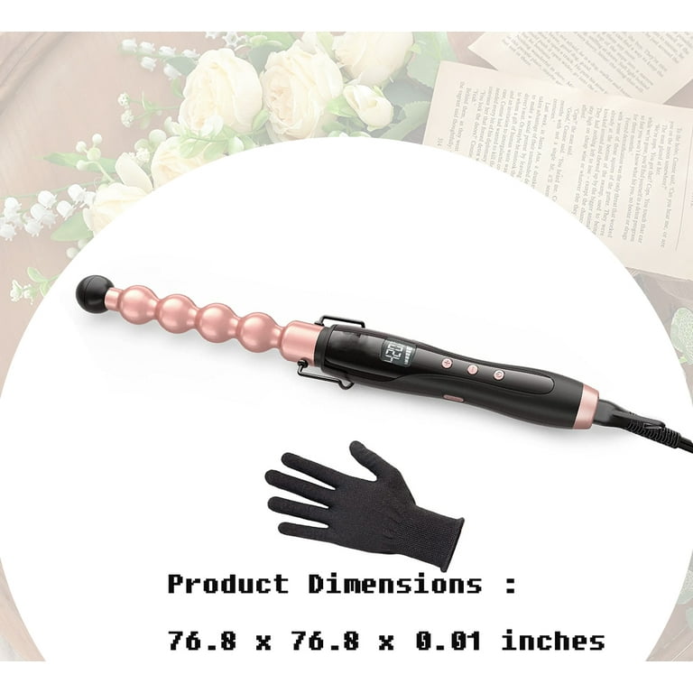 Bubble Wand Curling Iron Ceramic Curling Wand 1 Inch Bubble Curling Wand for Short Long Hair Spiral Curling Wand with Adjustable Temp Dual