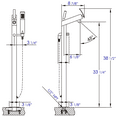 thumbnail image 2 of ALFI brand AB2728-PC Polished Chrome Floor Mounted Tub Filler + Mixer /w additional Hand Held Shower Head, 2 of 6