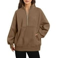 thumbnail image 1 of Chandail en Molleton à Manches Longues Col en V pour Femmes Polyester pour l'Hiver et Occasions Décontractées, 1 of 6