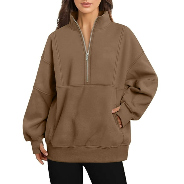 Chandail en Molleton à Manches Longues Col en V pour Femmes Polyester pour l'Hiver et Occasions Décontractées