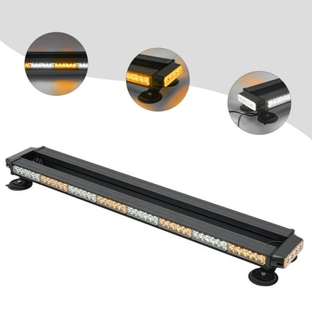 Heavy-Duty Strobe Light Bar - 94cm Aluminum Housing, 29 Modes with Memory Function, Universal Vehicle Mount