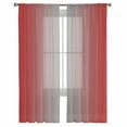thumbnail image 2 of Red Grey Ombre Semi Sheer Curtains 84 Inch Length 2 Panels Set, Modern Gradient Abstract Art Sheer Kitchen Curtain Privacy Voile Window Curtain for Living Room Bedroom Rod Pocket Drapes, 2 of 7