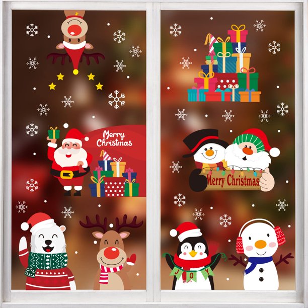 Adhesivos navideños para ventanas, CCINEE, 352 unidades, con forma de copos de nieve