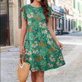 thumbnail image 1 of WILLBEST Vestido Casual De Mujer, Primavera Y Verano 2025, Moda Informal, Cuello Redondo, Estampado Floral, Manga Corta, 1 of 3